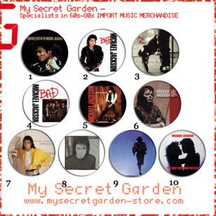 Michael Jackson - Thriller / Bad Pinback Button Badge Set 1a or 1b( or Hair Ties / 4.4 cm Badge / Magnet / Keychain Set )